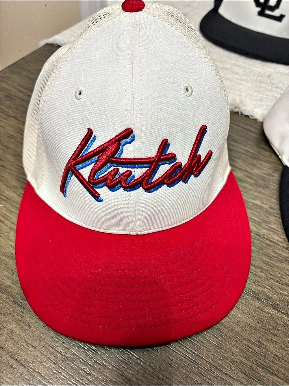 Richardson PTS 20M Trucker Hat in White & Red Like New